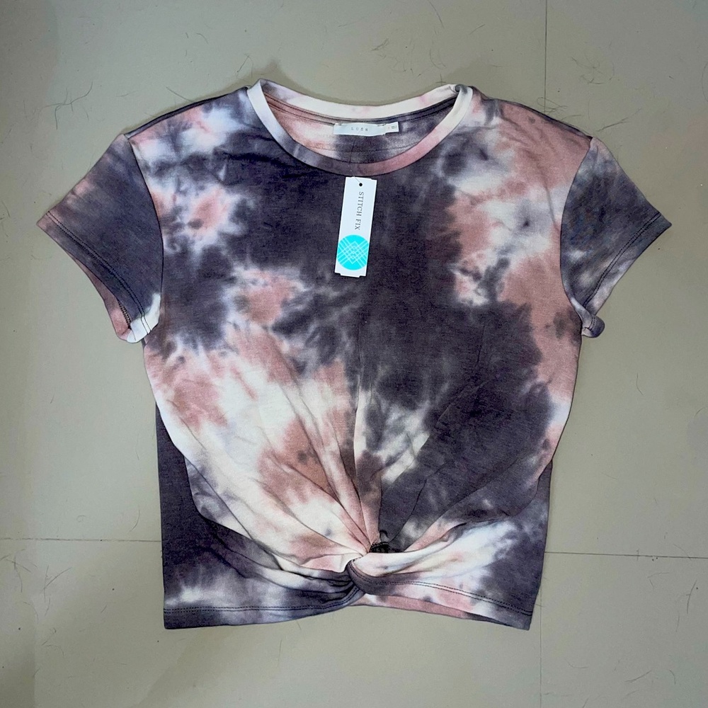 NWT Lush Tamara Cropped Knot Front Knit Top Sz. S